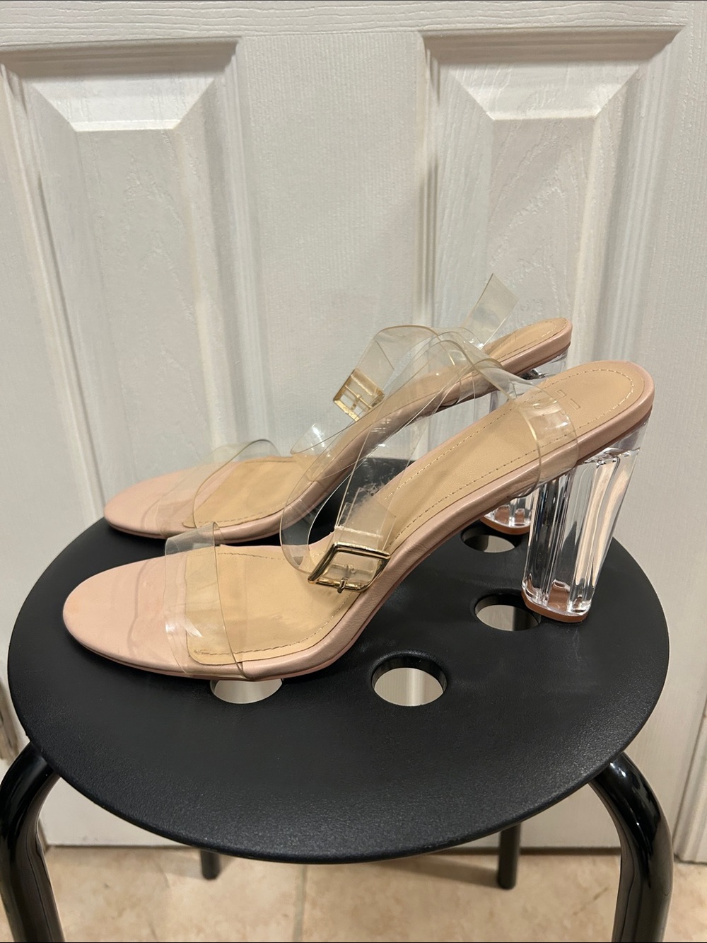Clear Strappy Heels Size 12